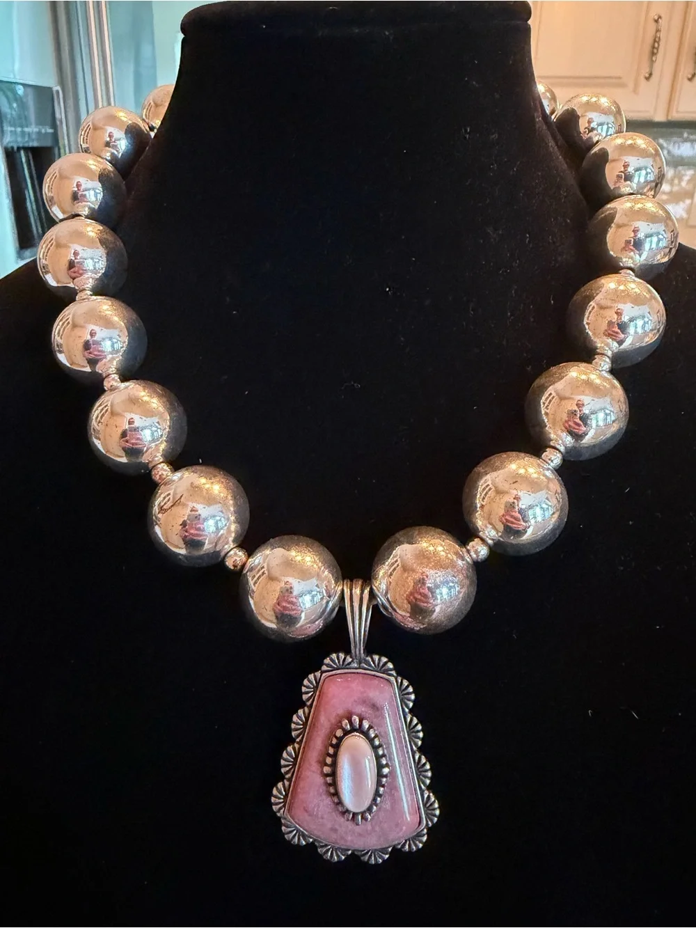 Carolyn Pollack Pink Southwestern Sterling Statement Pendent